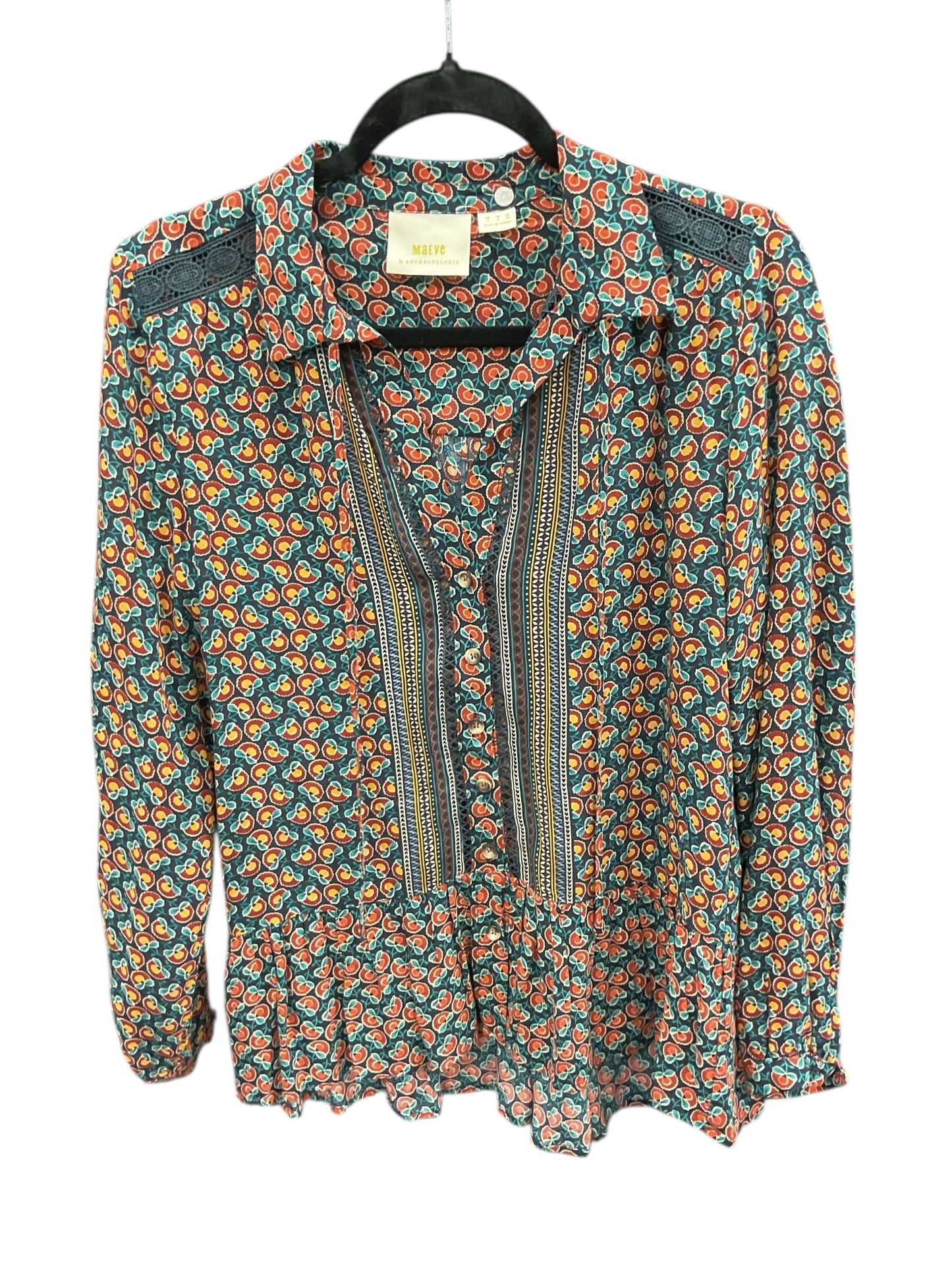 Top Ls By Maeve In Blue & Red, Size:Xs