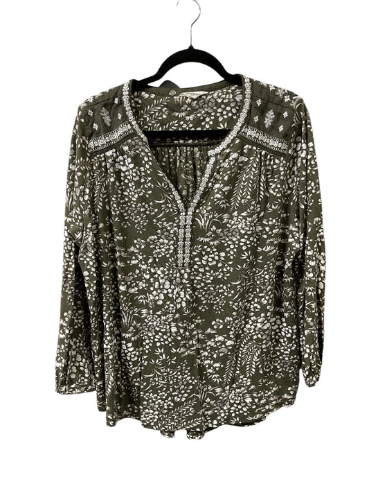 Top Ls By Lucky Brand In Green & White, Size:1X