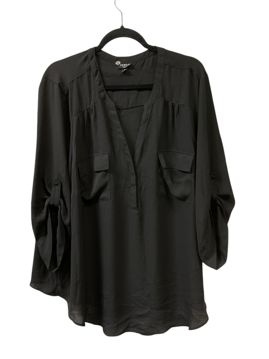Top 3/4 Sleeve By Torrid In Black, Size:4X