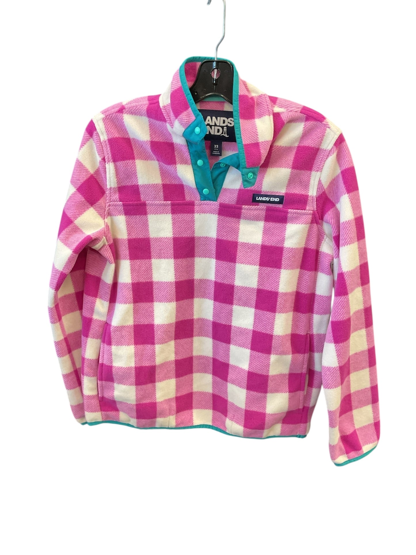 Sweatshirt Collar By Lands End In Purple & White, Size:Xs