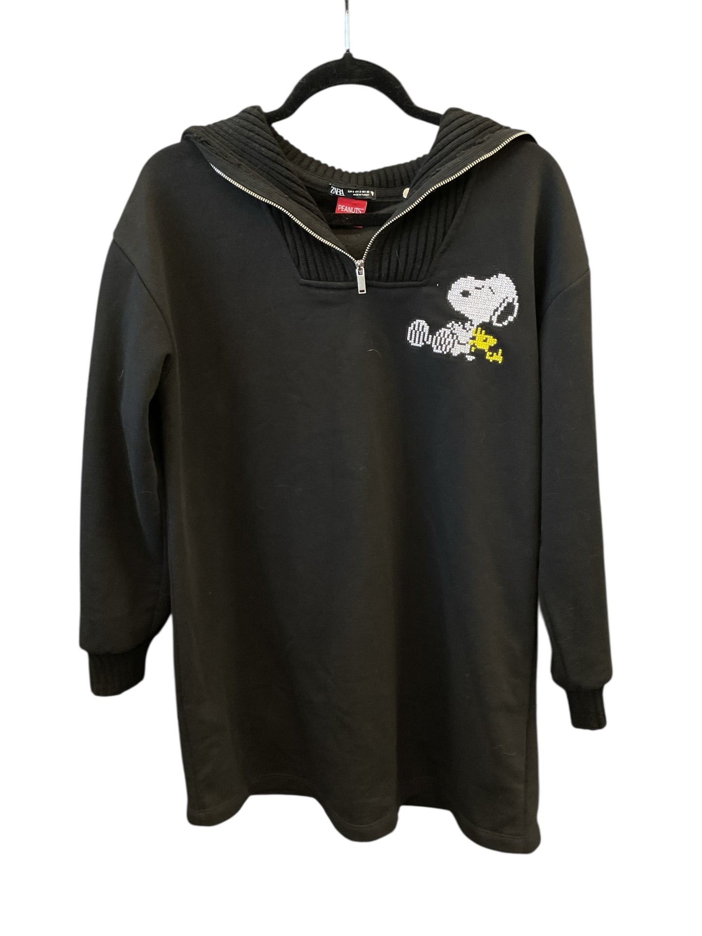 Sweatshirt Collar By Zara In Black, Size:S