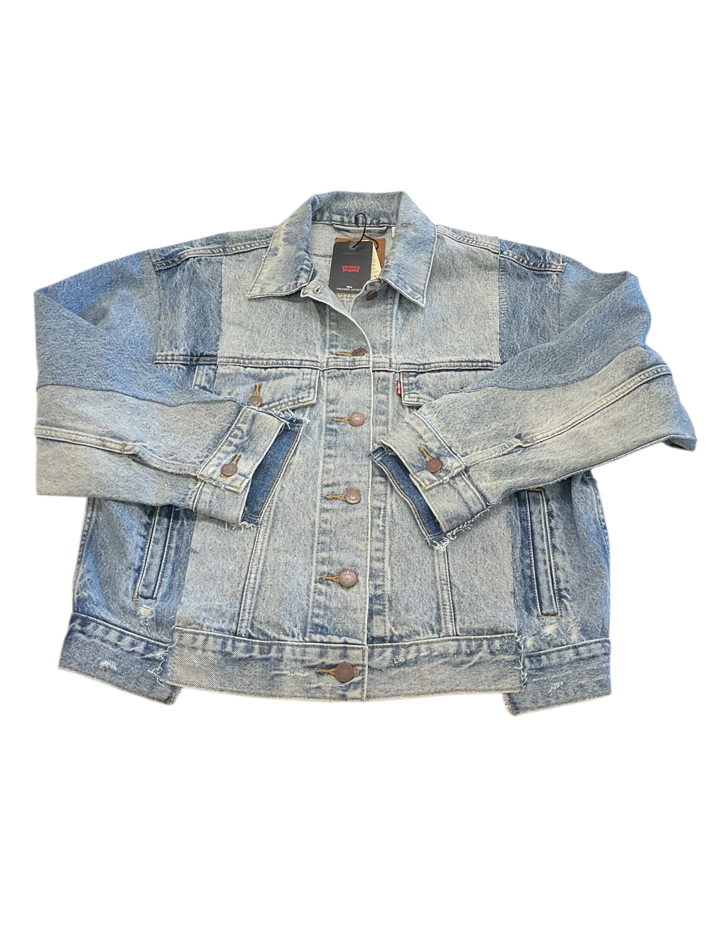 Jacket Denim By Levis In Blue Denim, Size:M