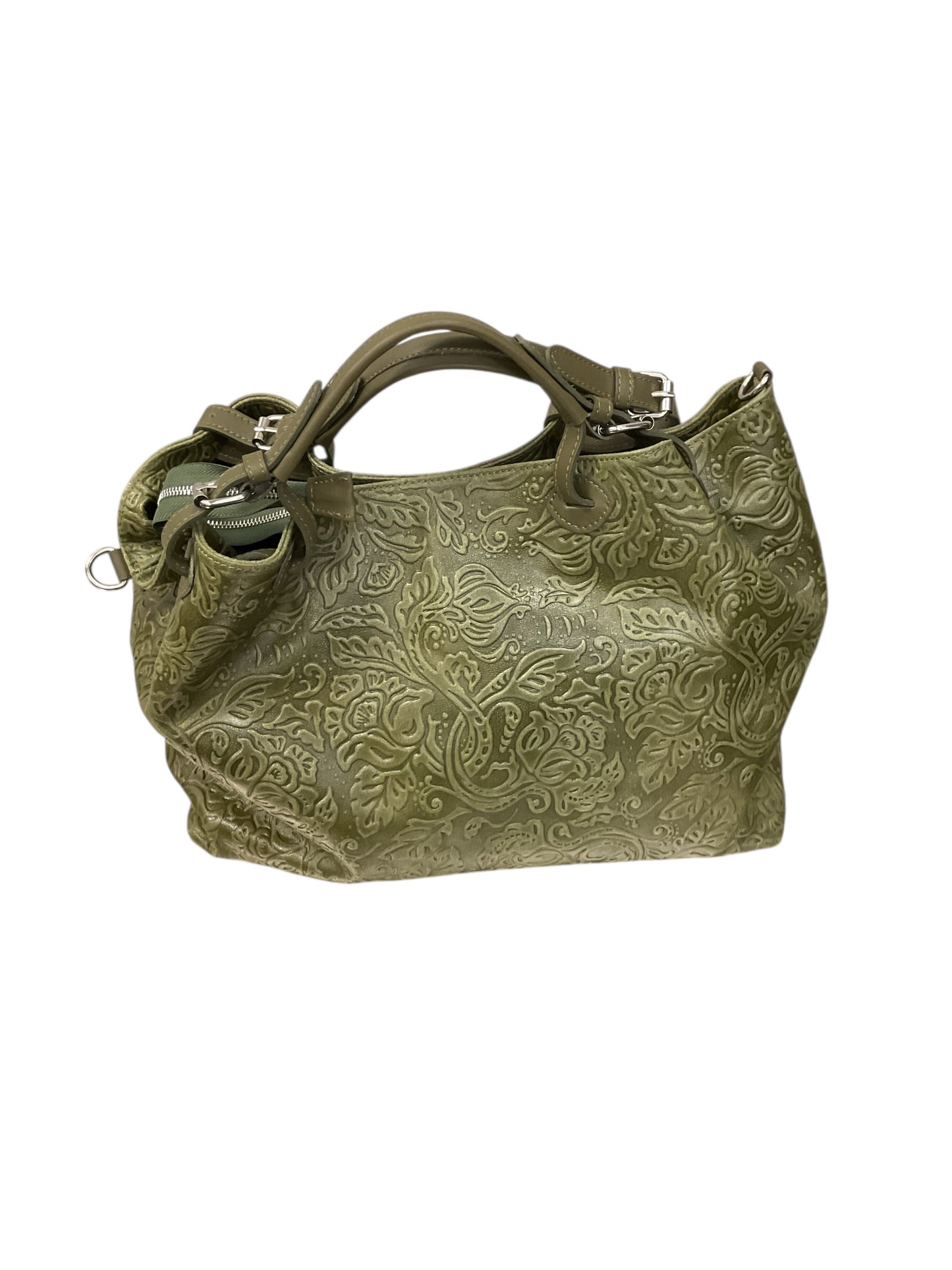 Duffle And Weekender Leather By Clothes Mentor In Green, Size:Large