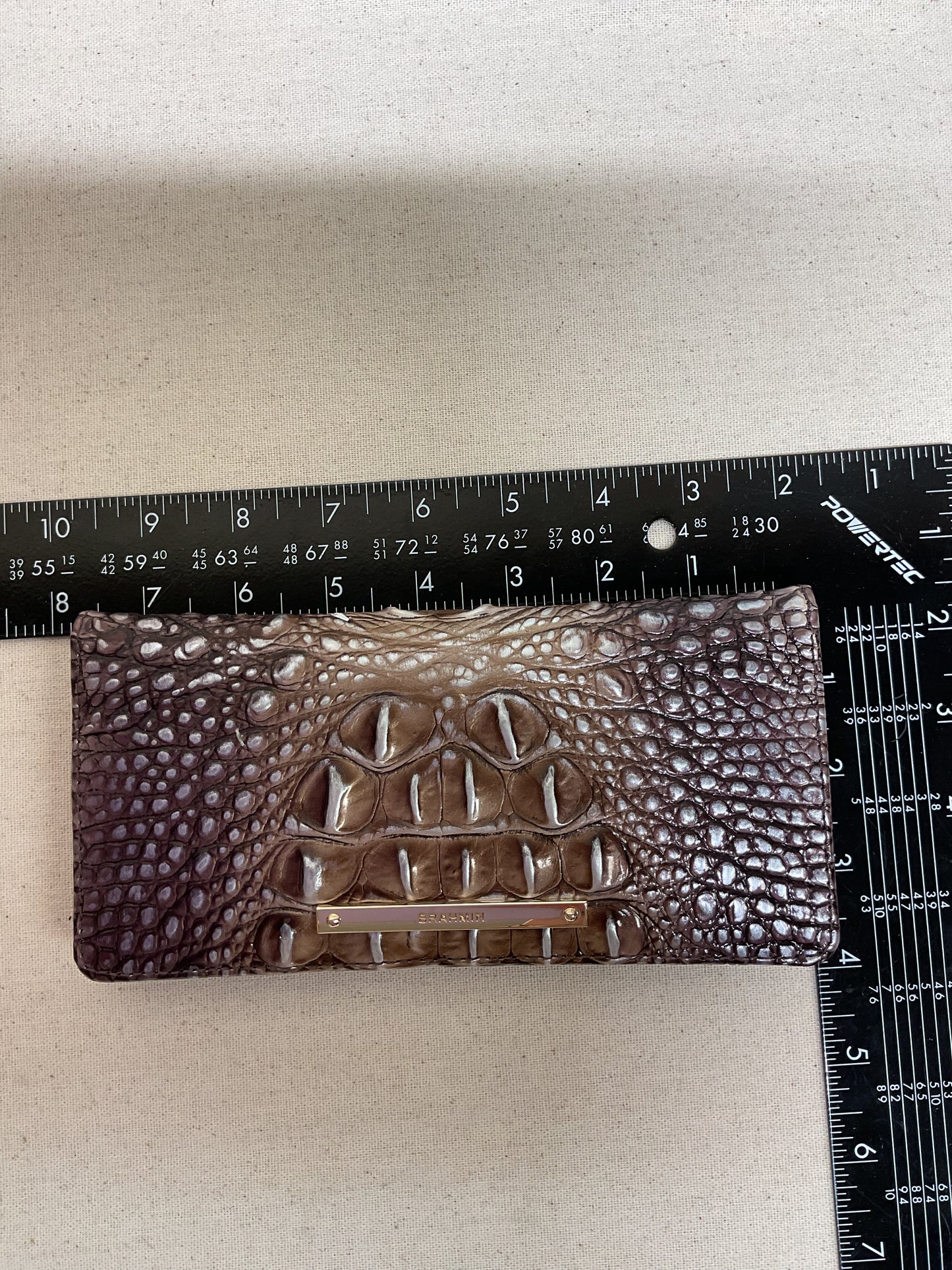 Wallet Designer By Brahmin In Brown & Cream, Size:Large