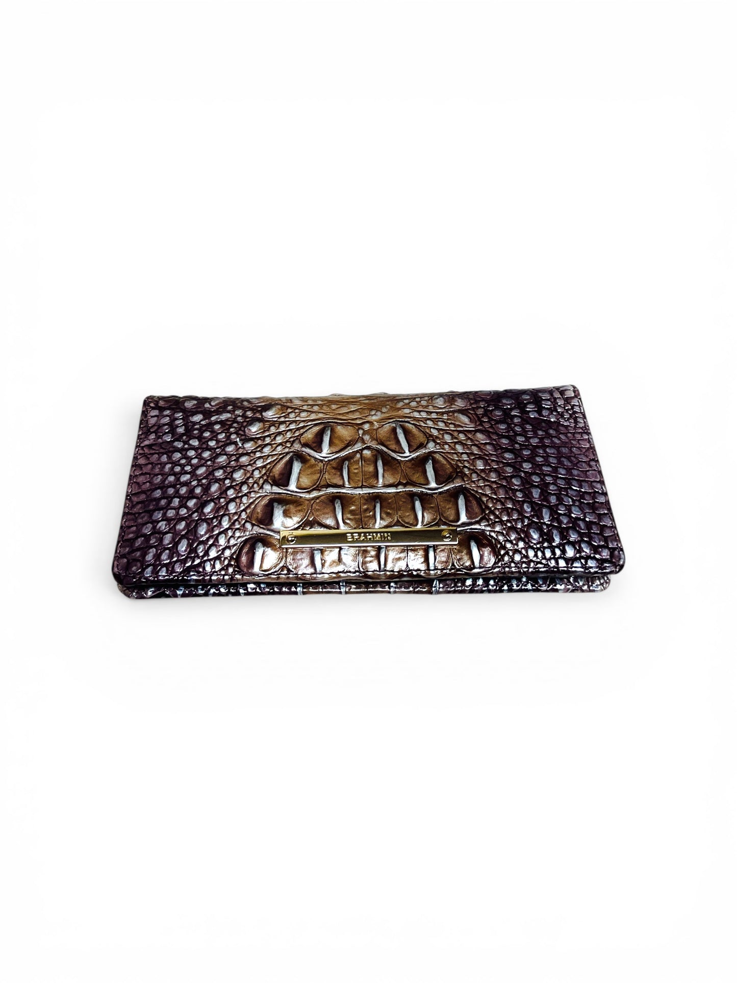 Wallet Designer By Brahmin In Brown & Cream, Size:Large