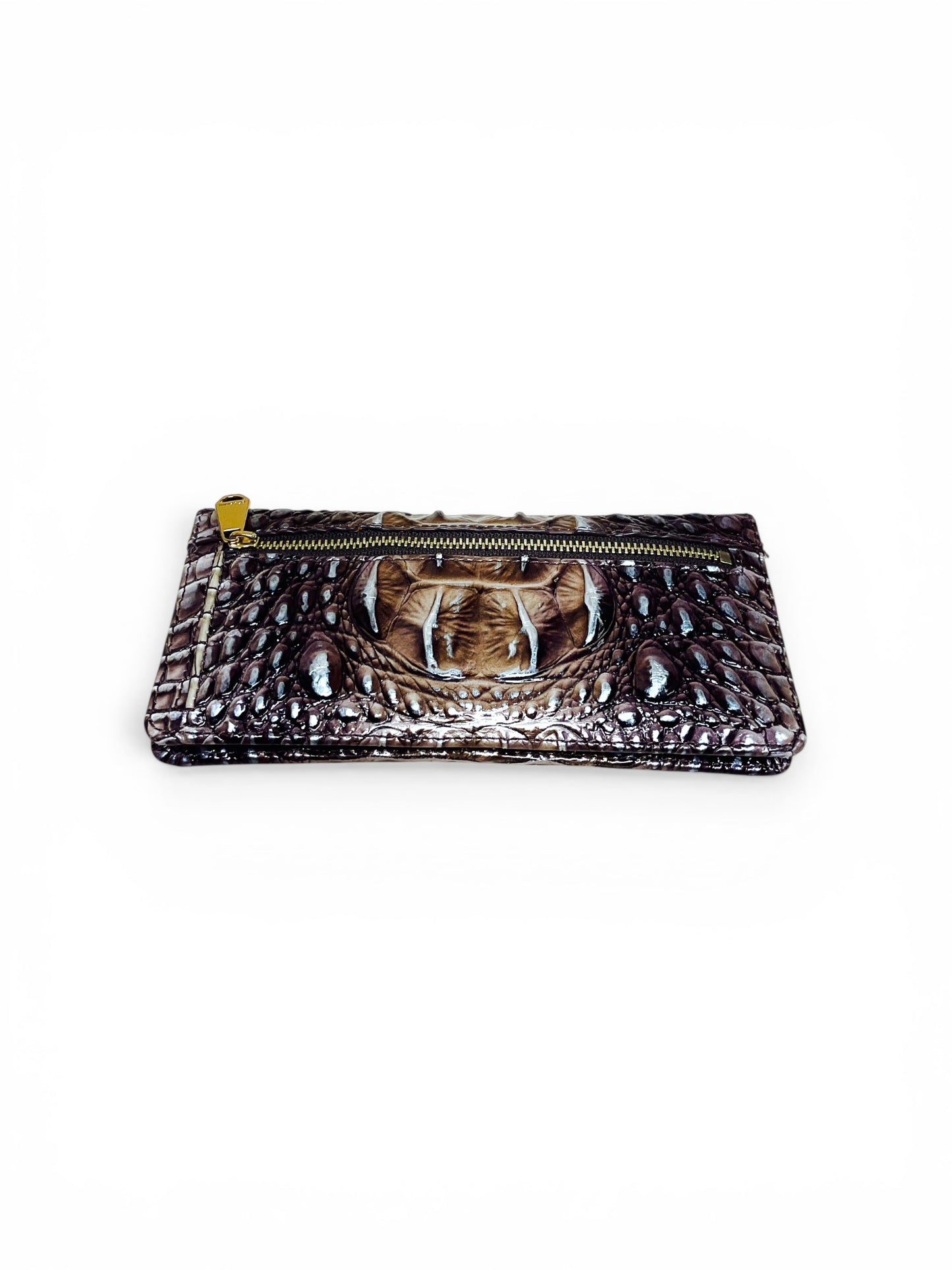 Wallet Designer By Brahmin In Brown & Cream, Size:Large