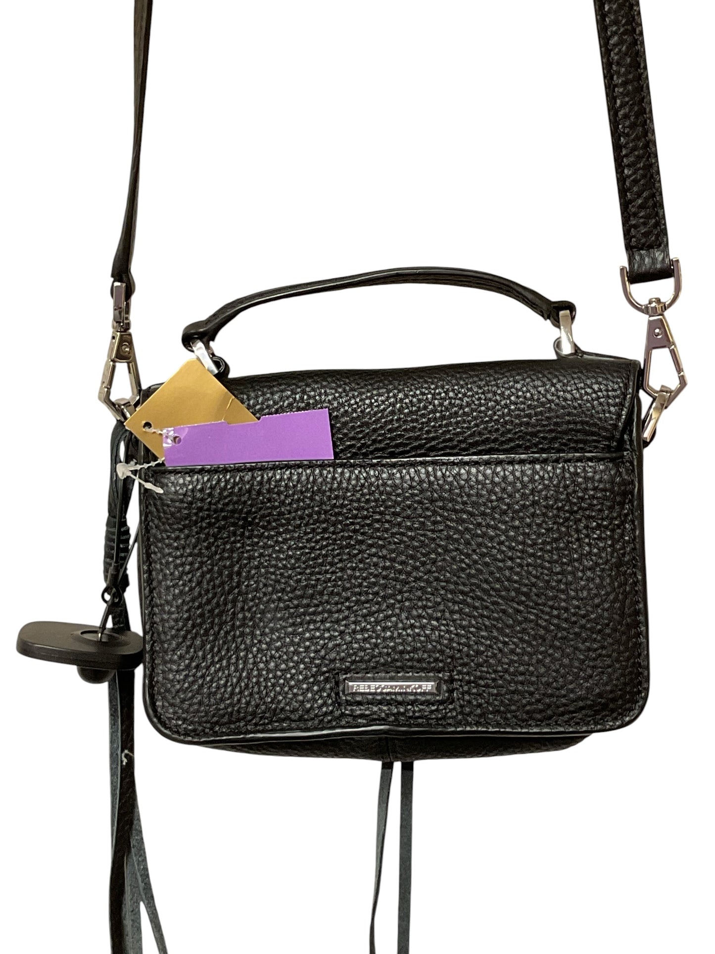 Crossbody Designer By Rebecca Minkoff In Black & Silver, Size:Small