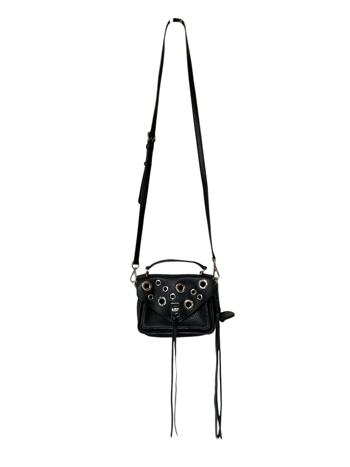 Crossbody Designer By Rebecca Minkoff In Black & Silver, Size:Small
