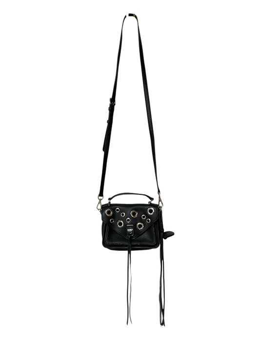 Crossbody Designer By Rebecca Minkoff In Black & Silver, Size:Small