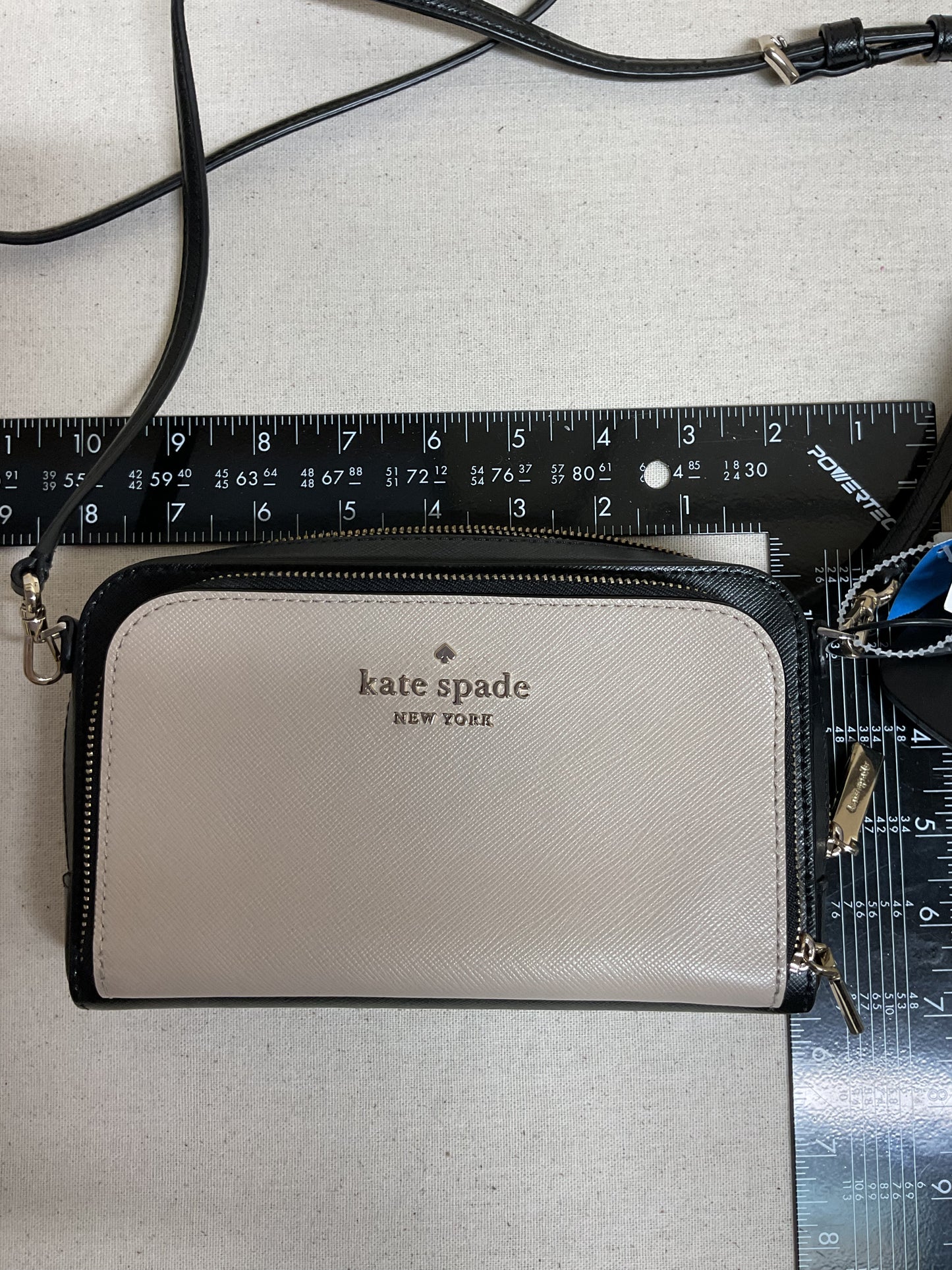 Crossbody Designer By Kate Spade In Black & Tan, Size:Small