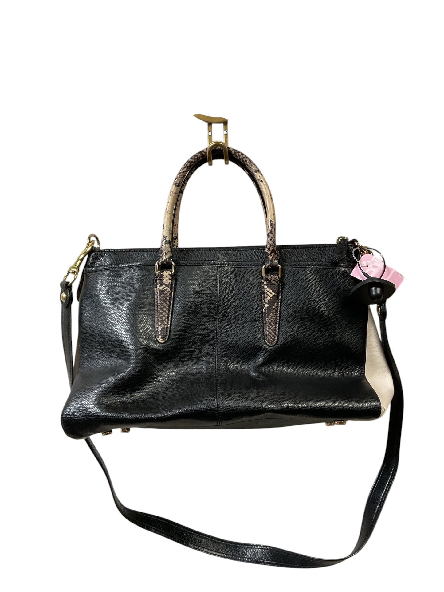 Handbag Designer By Coach In Black & White, Size:Medium