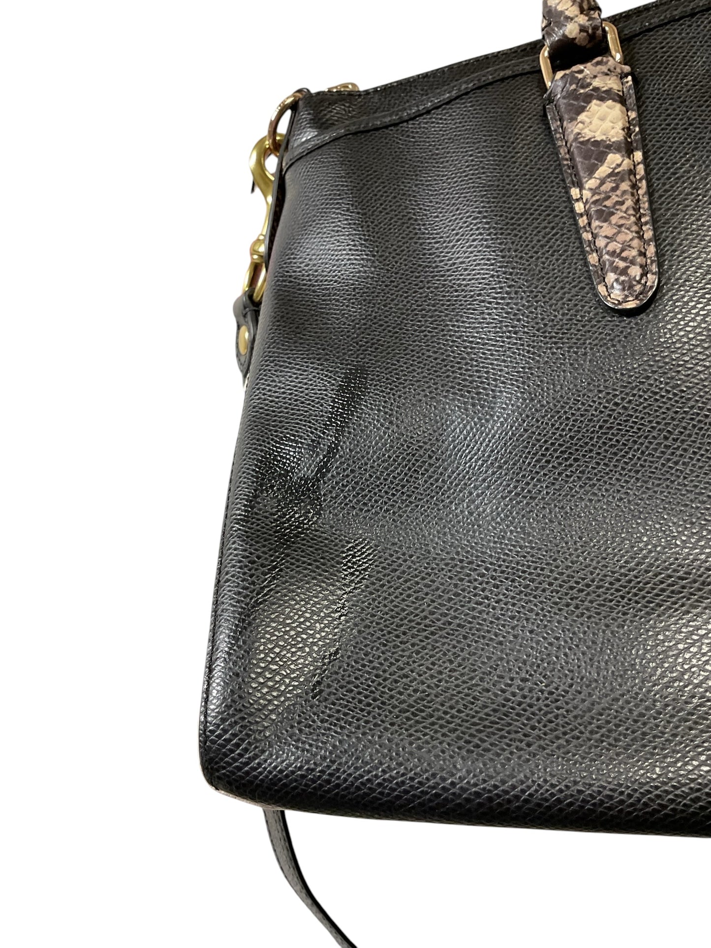 Handbag Designer By Coach In Black & White, Size:Medium