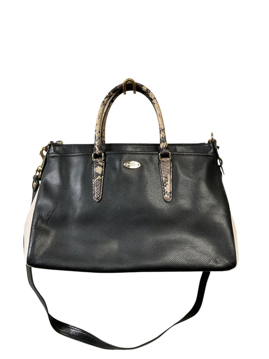 Handbag Designer By Coach In Black & White, Size:Medium