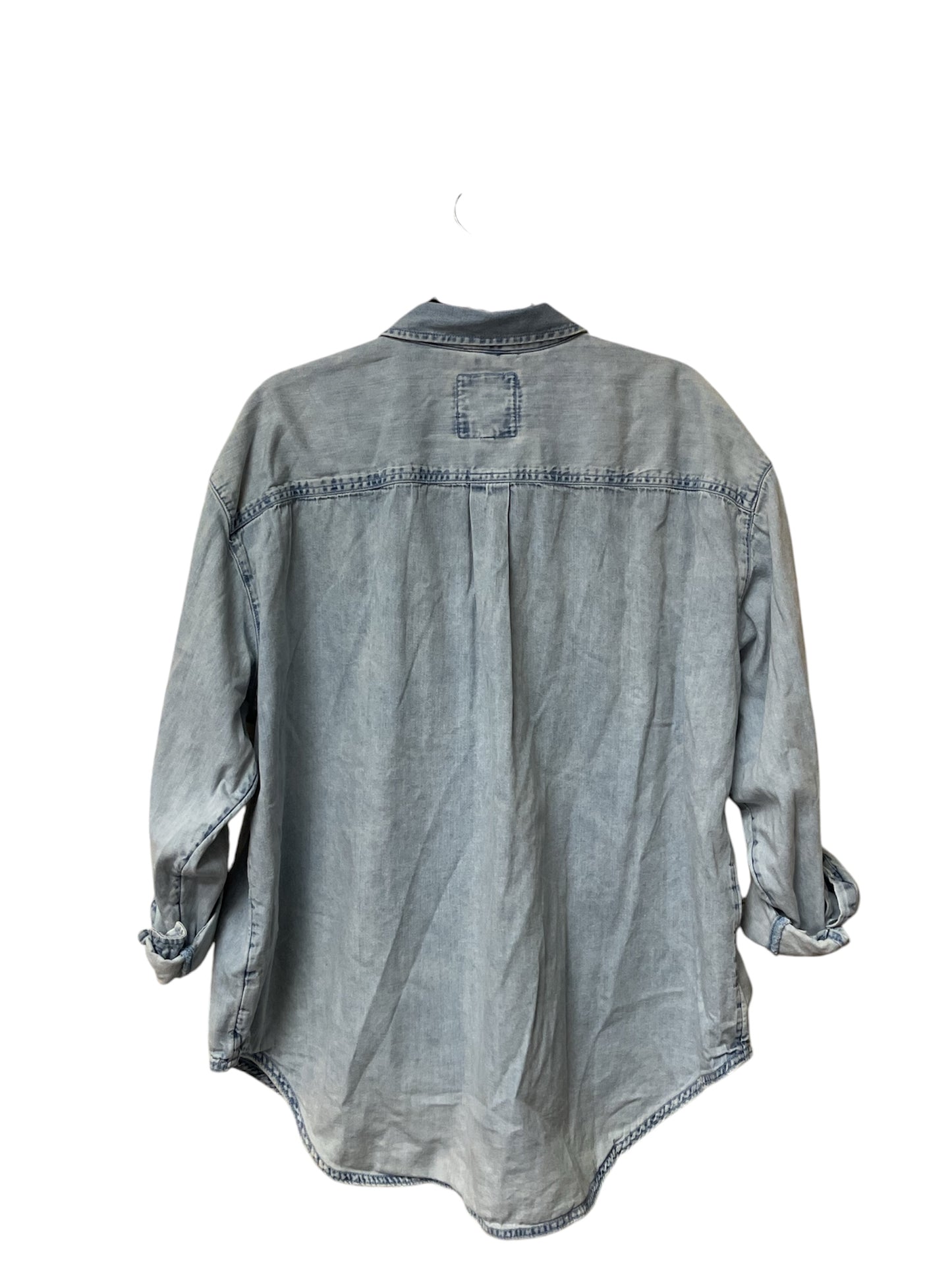 Jacket Shirt By Aerie In Blue Denim, Size:L