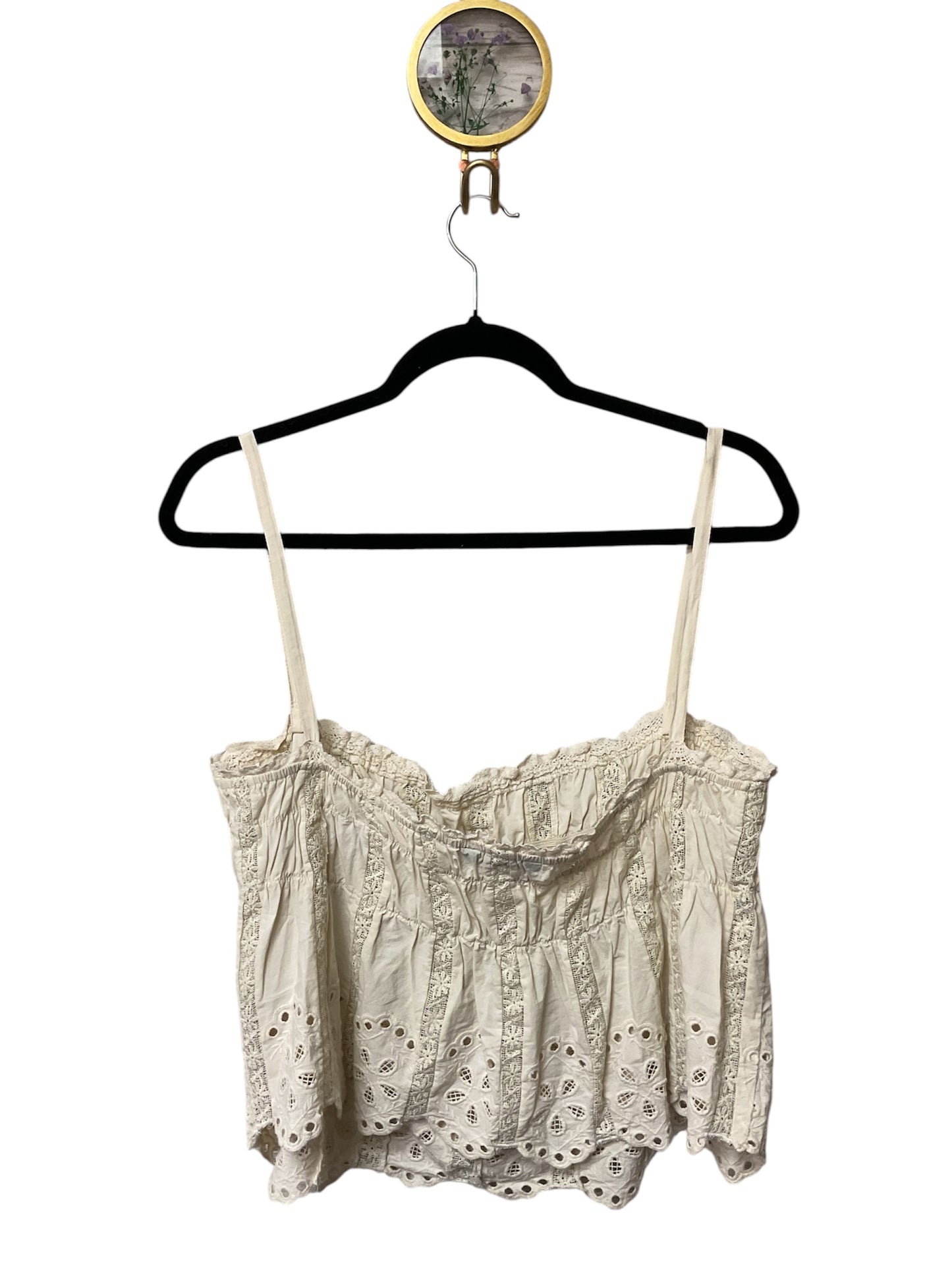 Top Sleeveless By Zara In Cream, Size:L