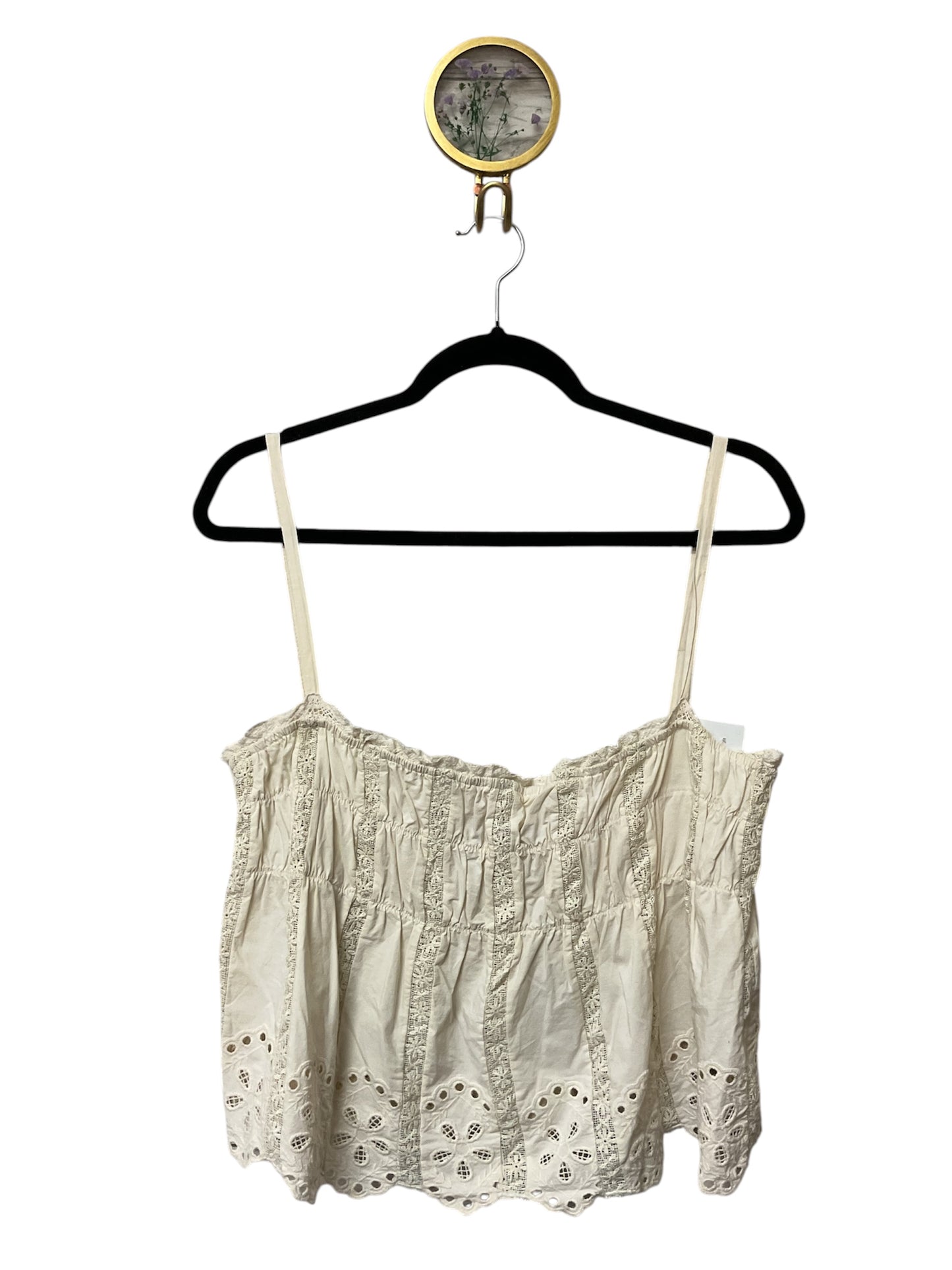 Top Sleeveless By Zara In Cream, Size:L
