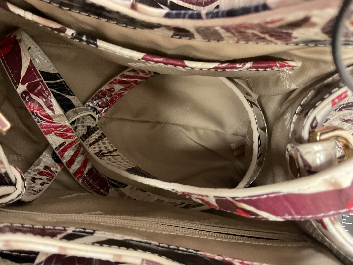 Handbag Designer By Brahmin In Cream, Size:Small