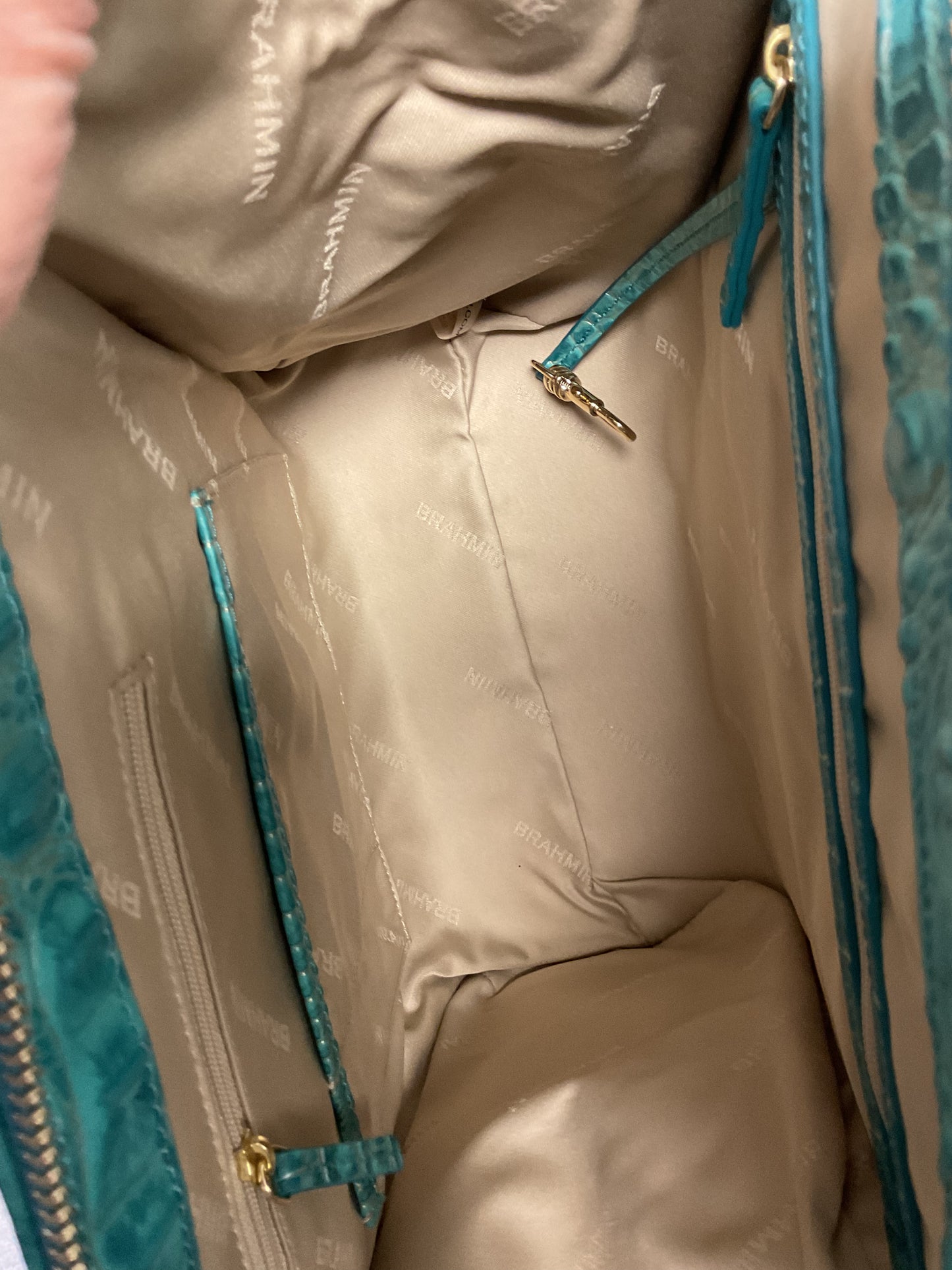 Handbag Designer By Brahmin In Teal, Size:Large