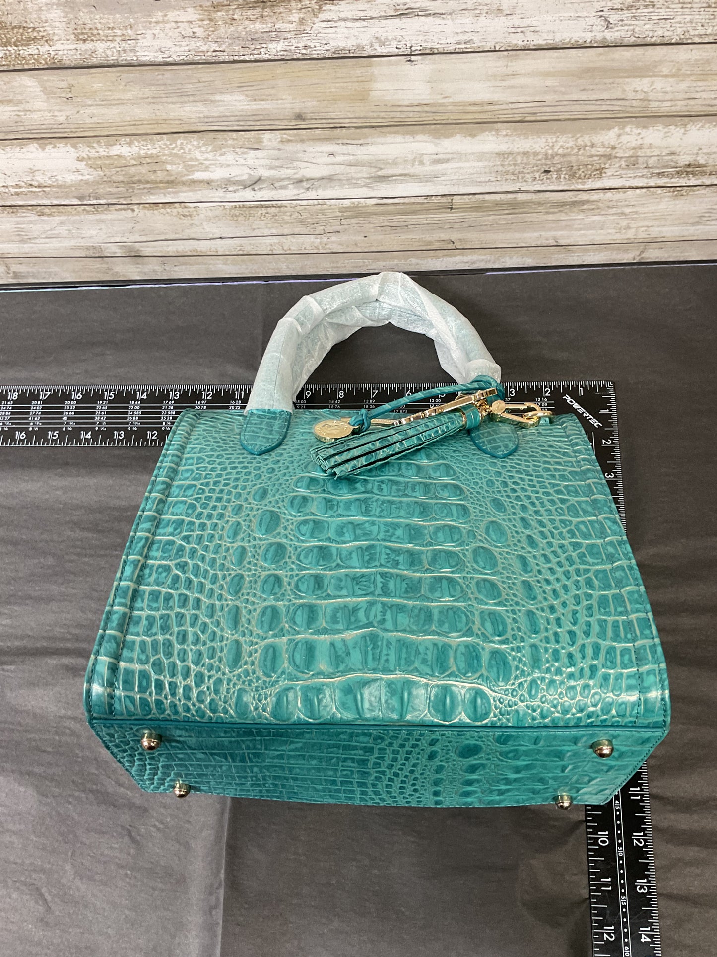 Handbag Designer By Brahmin In Teal, Size:Large