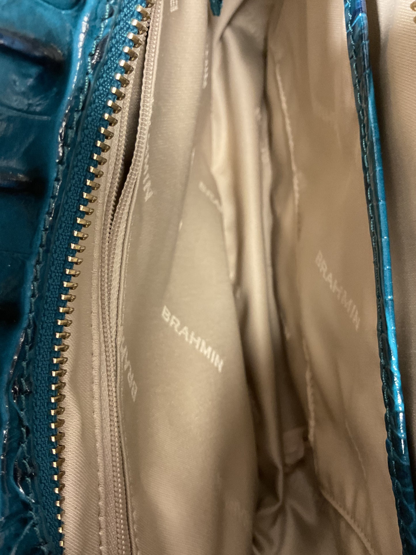 Handbag Designer By Brahmin In Teal, Size:Small