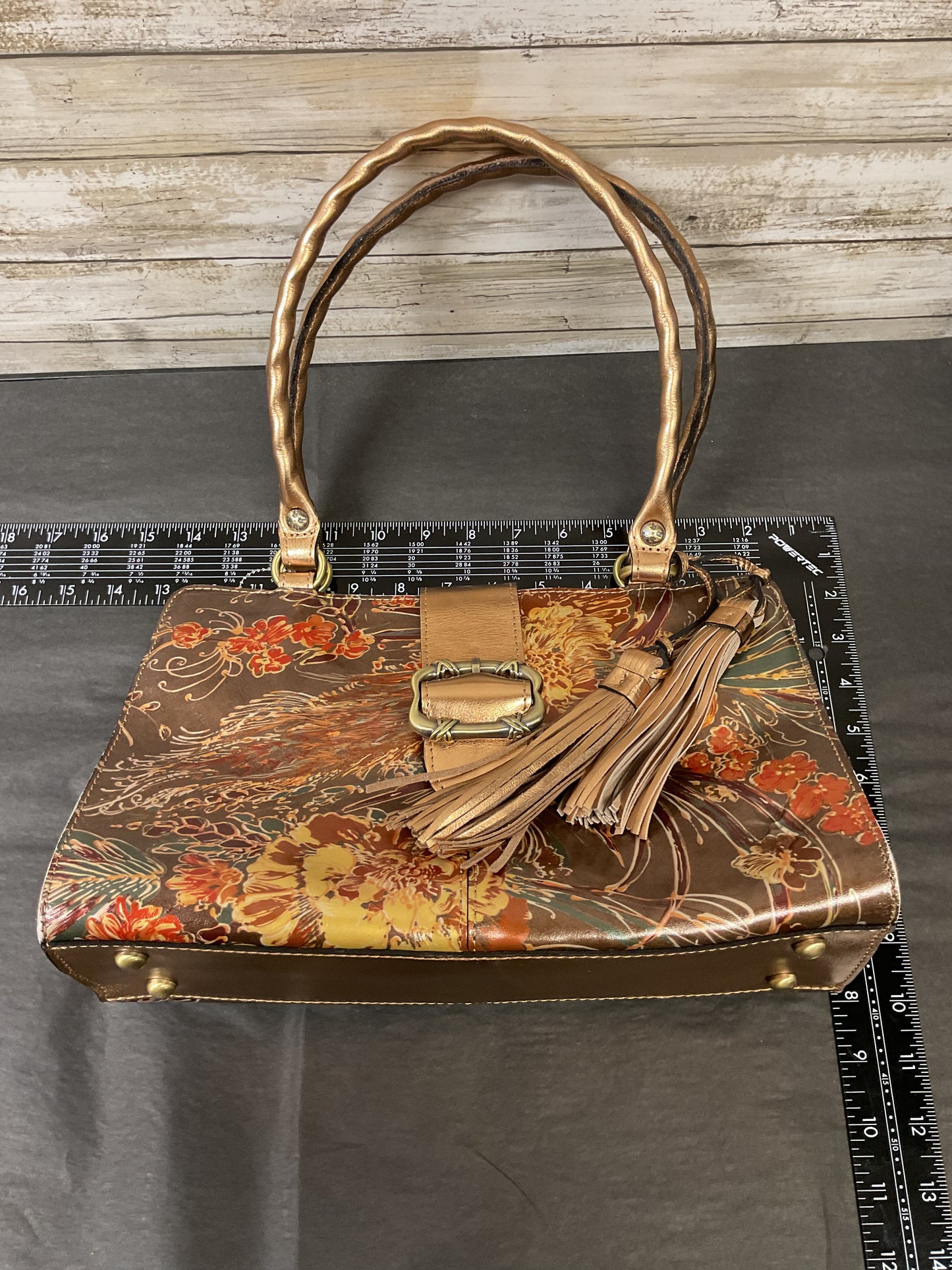 Handbag Designer By Patricia Nash In Brown & Cream, Size:Large