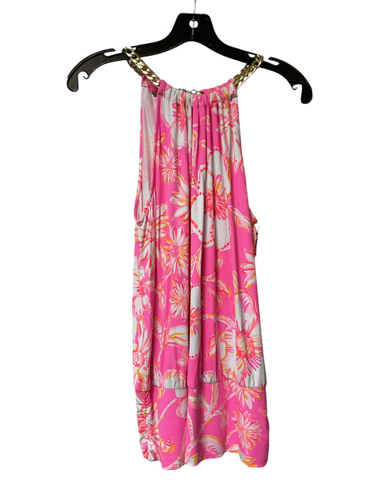 Blouse Designer By Lilly Pulitzer In Pink & White, Size:M