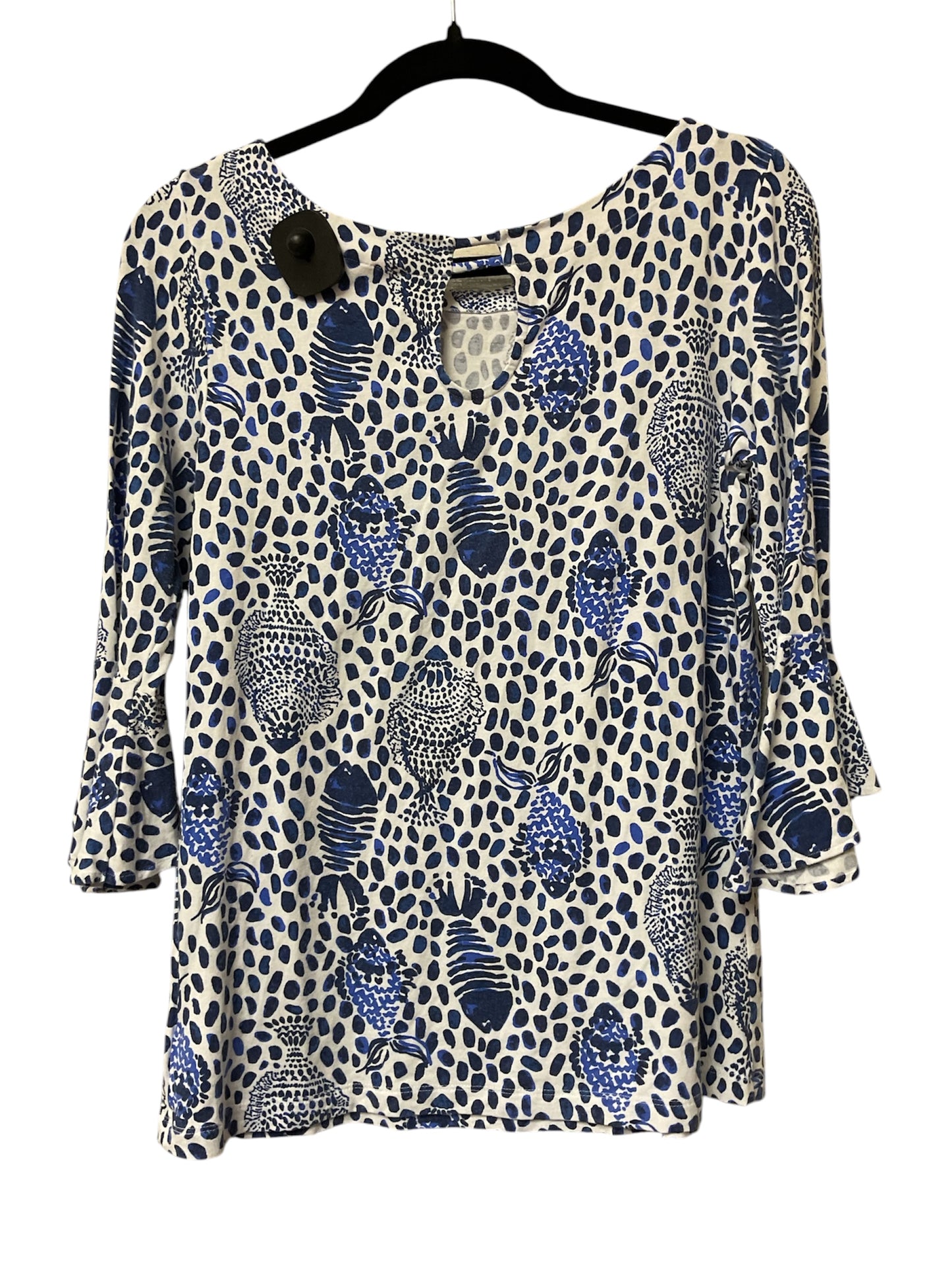 Top Ls Designer By Lilly Pulitzer In Blue & White, Size:S