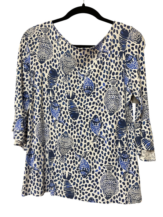 Top Ls Designer By Lilly Pulitzer In Blue & White, Size:S