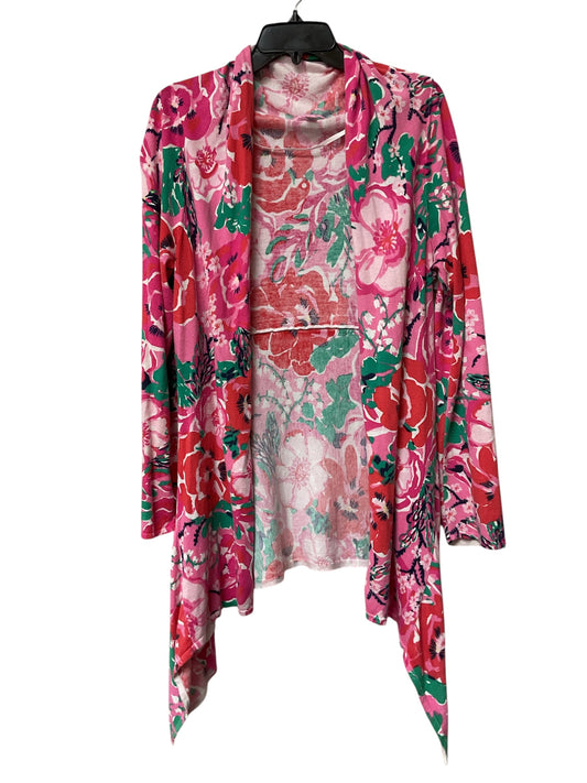 Cardigan Designer By Lilly Pulitzer In Floral Print, Size:Xl