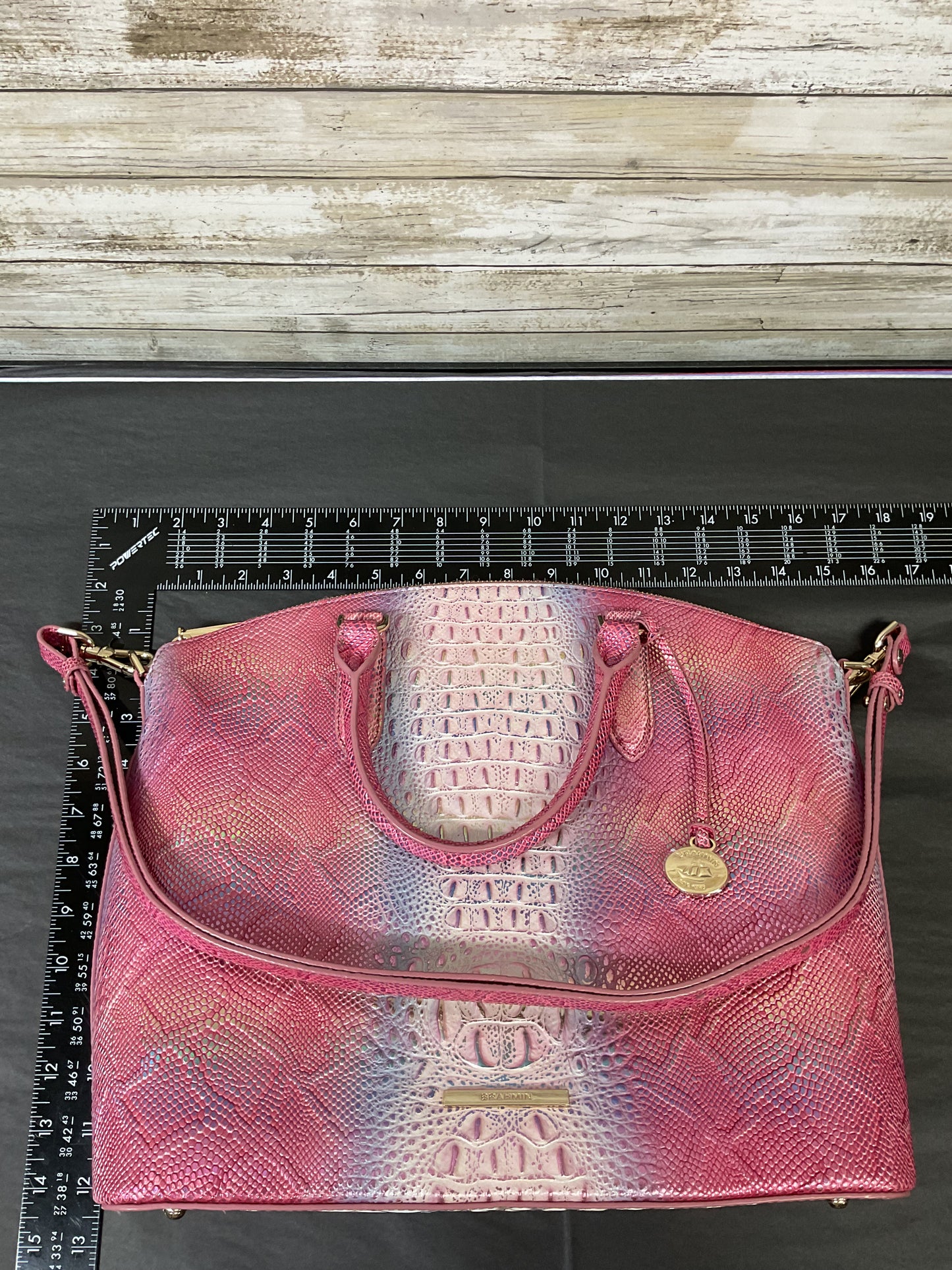 Handbag Designer By Brahmin In Pink & Purple, Size:Large