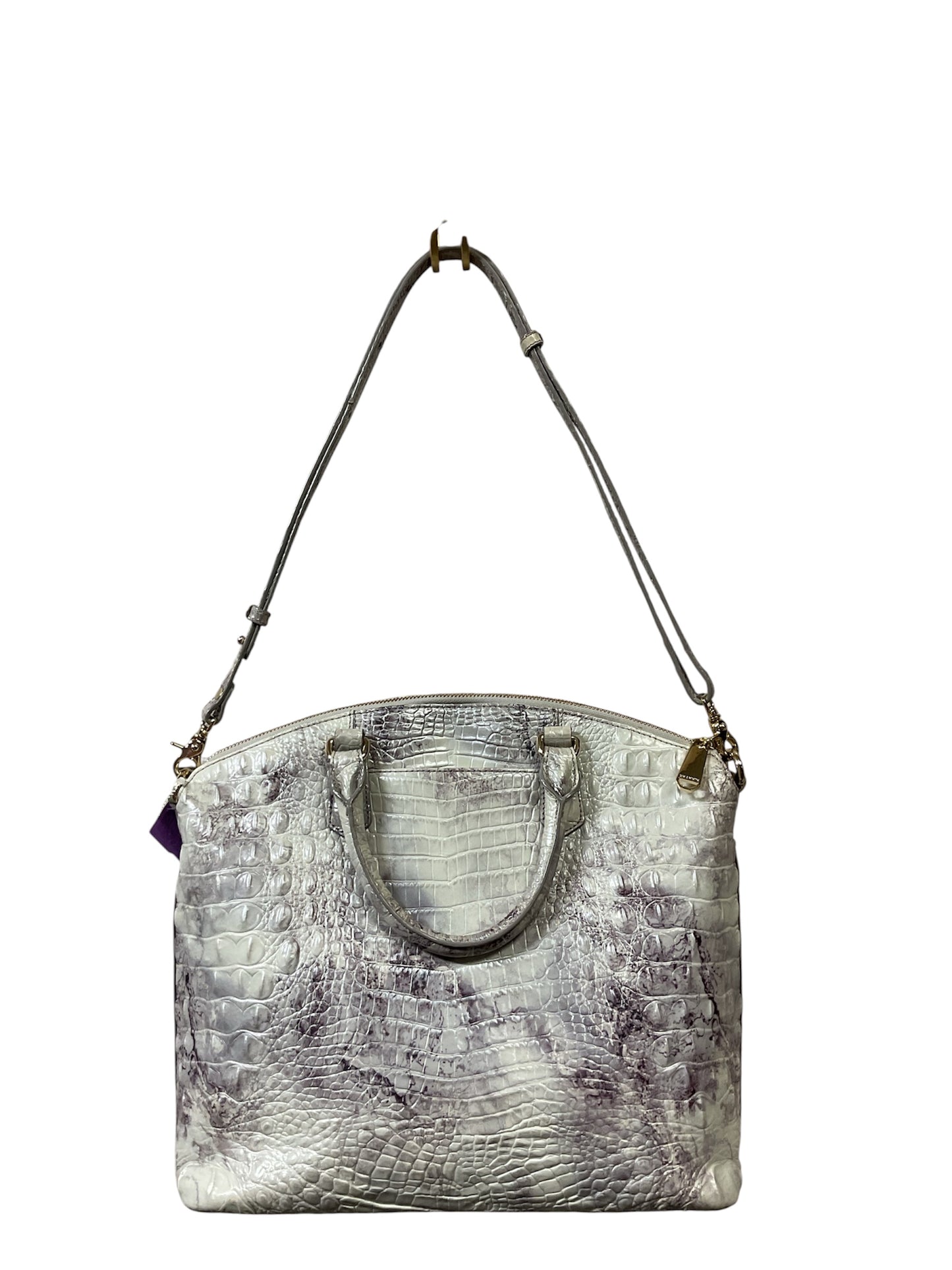 Handbag Designer By Brahmin In Black & White, Size:Large