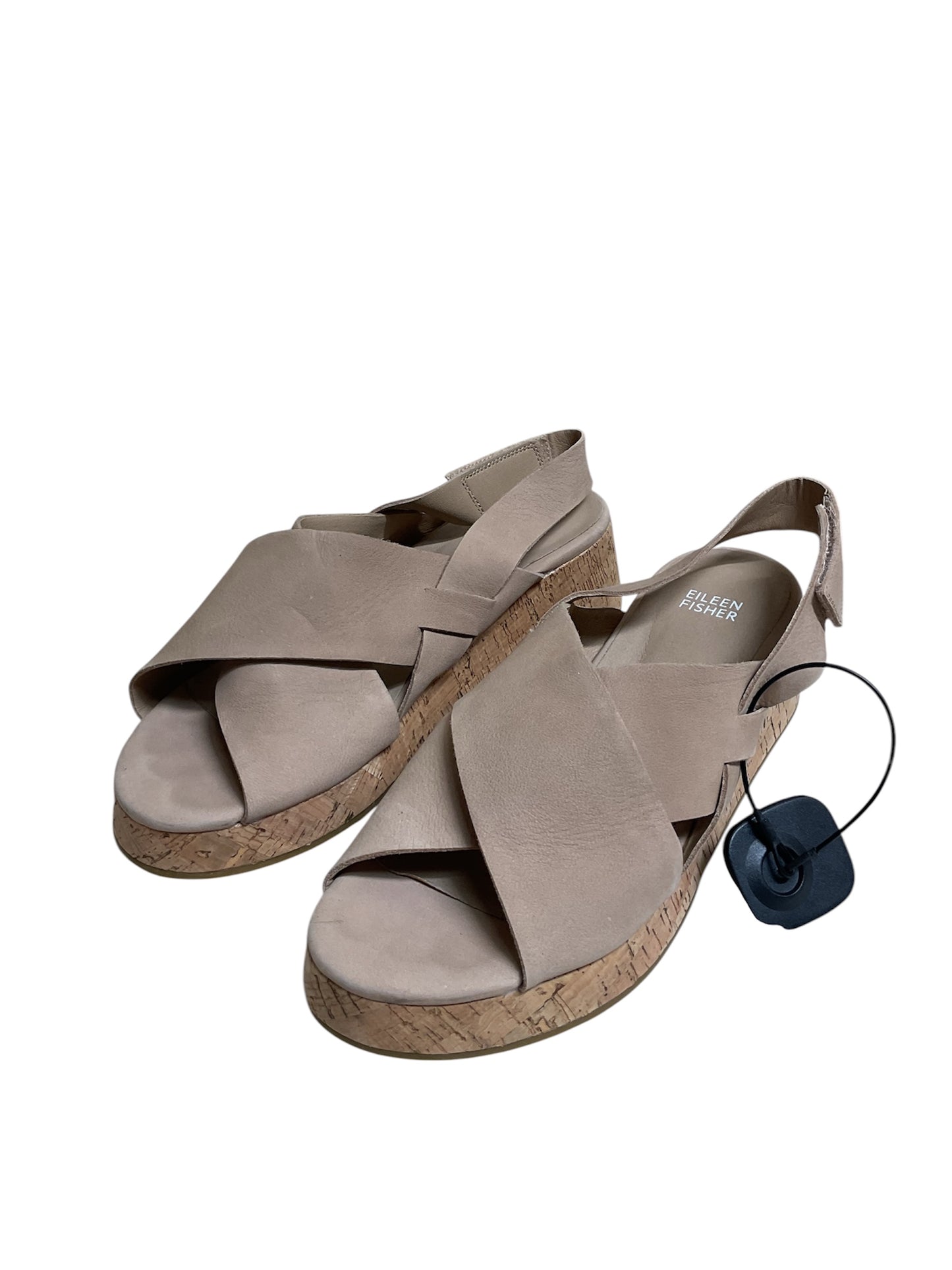 Sandals Heels Wedge By Eileen Fisher In Tan, Size:9