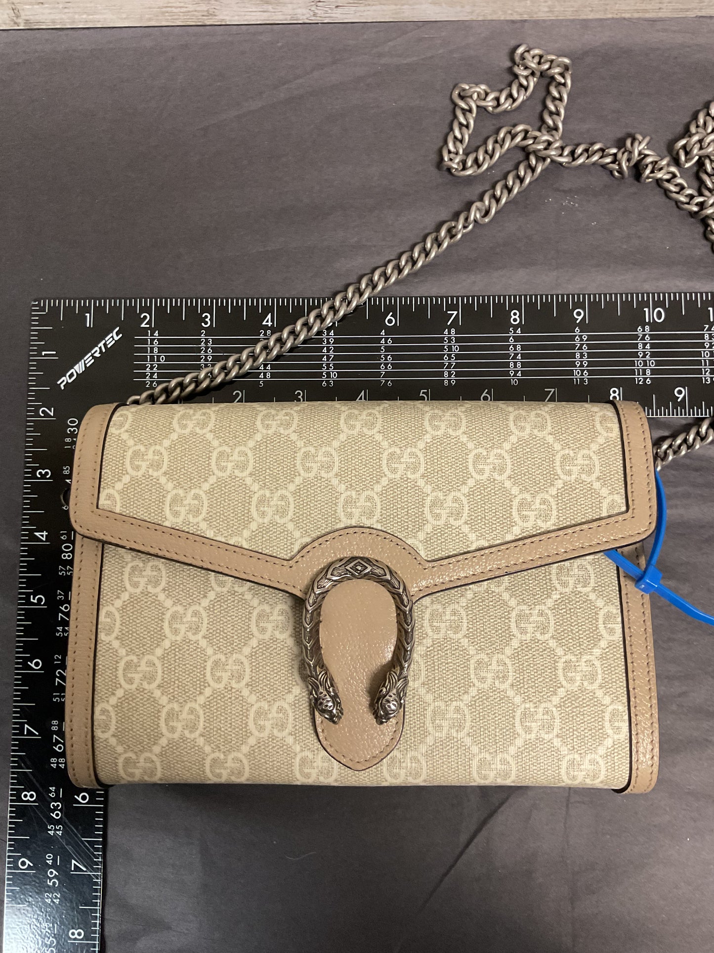 Crossbody Luxury Designer By Gucci In Grey, Size:Small