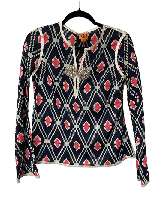 Top Ls Designer By Tory Burch In Blue & Pink, Size:2