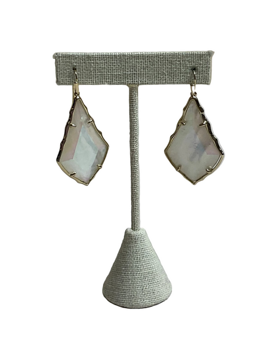 Earrings Dangle/Drop By Kendra Scott In Gold & White
