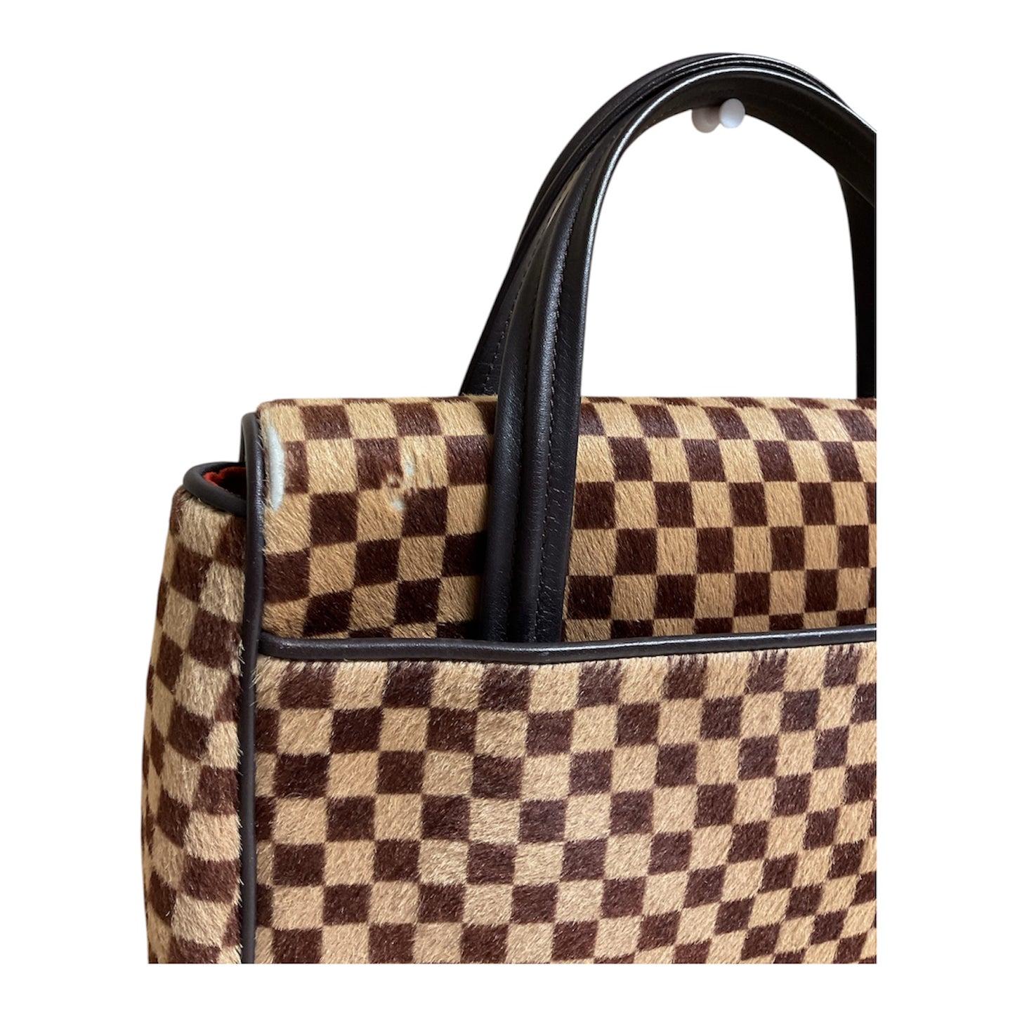 Handbag Luxury Designer By Louis Vuitton In Checkered Pattern, Size:Medium