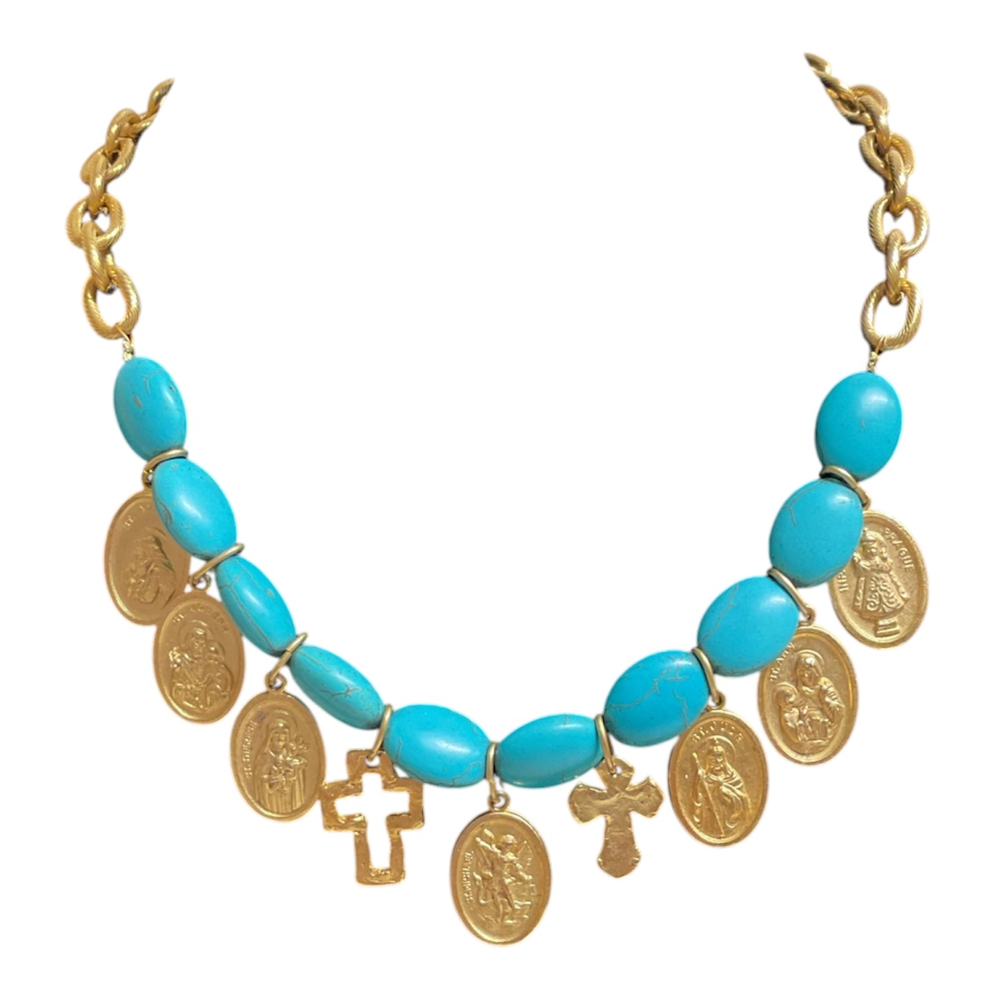 Necklace Other By Clothes Mentor In Blue & Gold