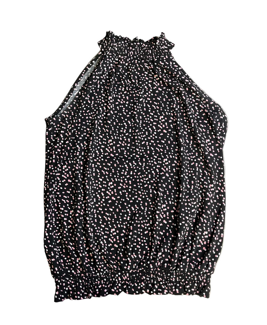 Top Sleeveless By Adrianna Papell In Black & Pink, Size:M
