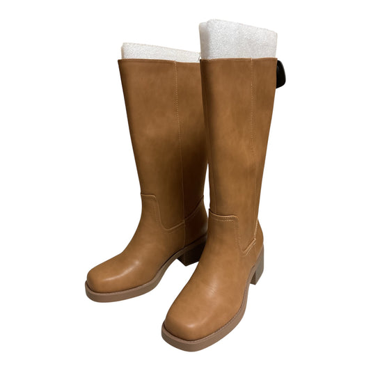Boots Mid-Calf Heels By Soda In Tan, Size:10