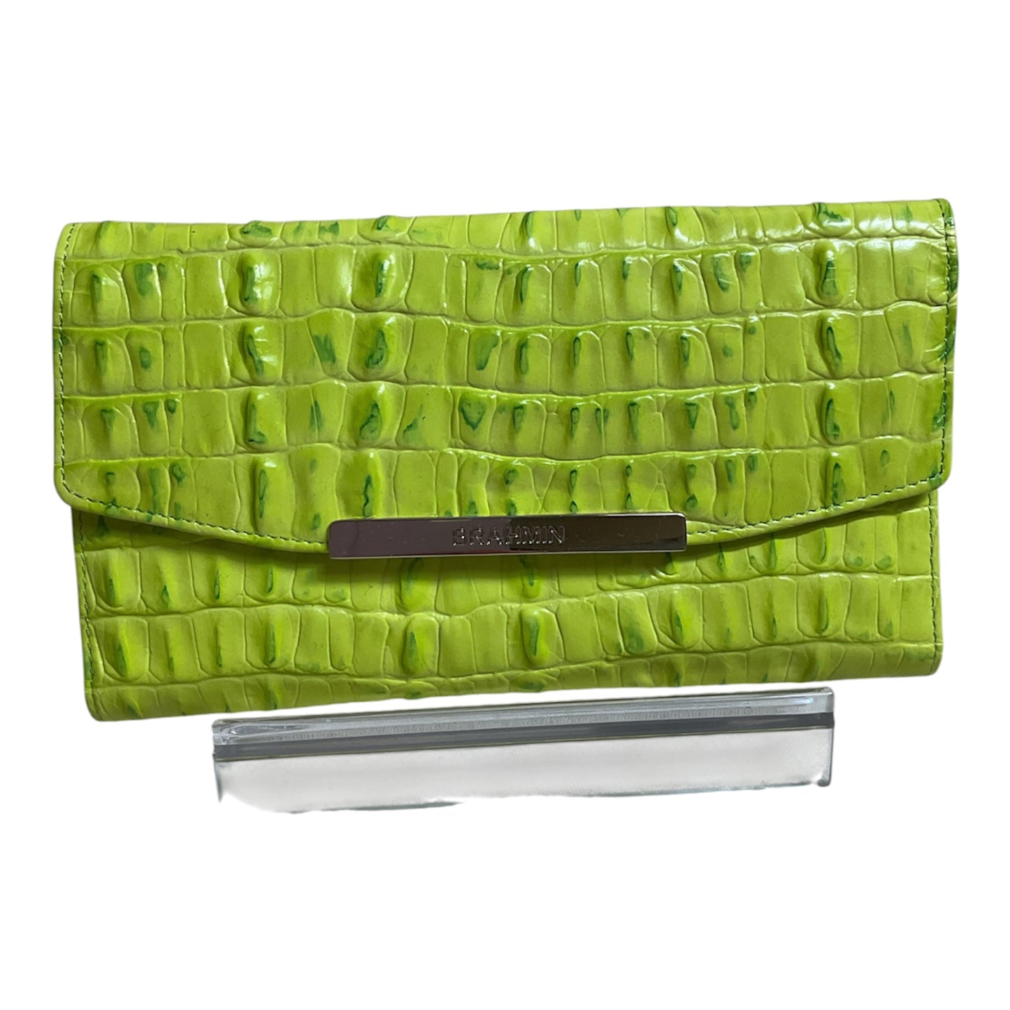 Wallet Designer By Brahmin In Chartreuse, Size:Large
