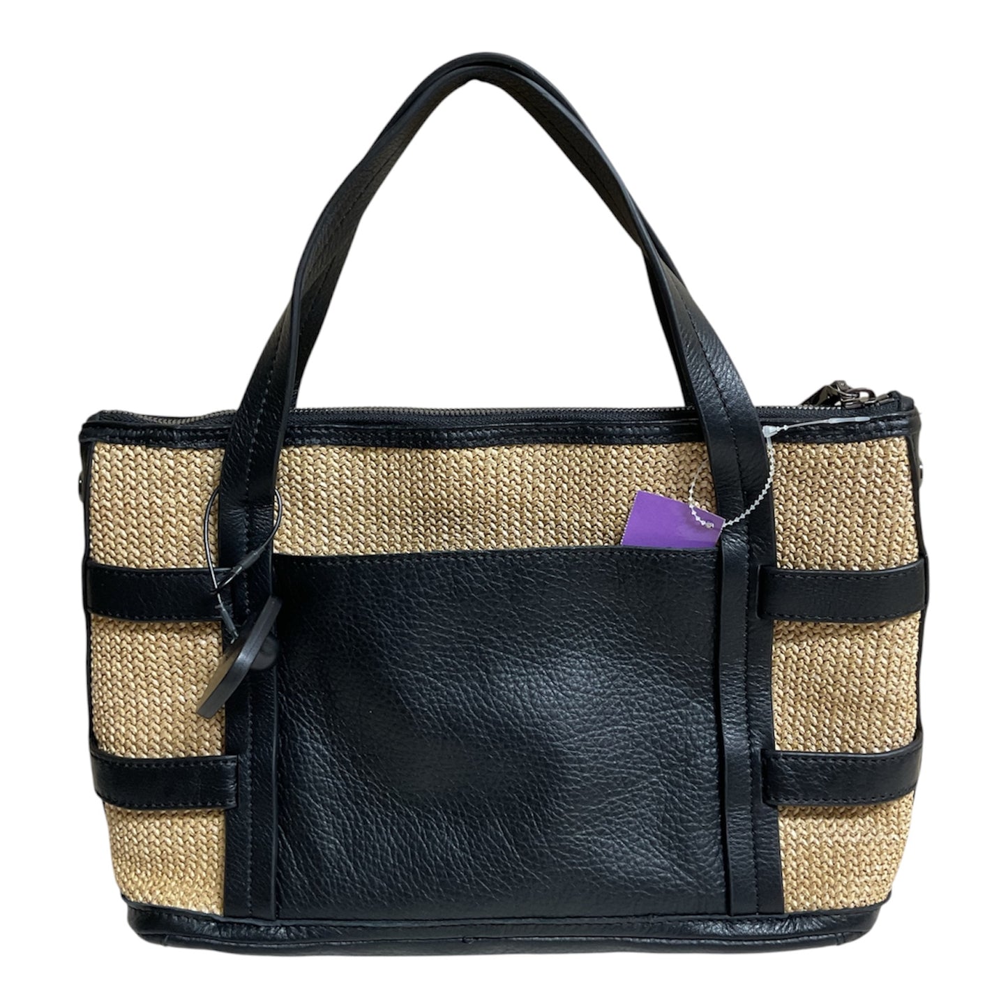 Handbag Leather By Hammitt In Black & Tan, Size:Medium