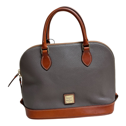 Handbag Designer By Dooney And Bourke In Grey & Tan, Size:Medium