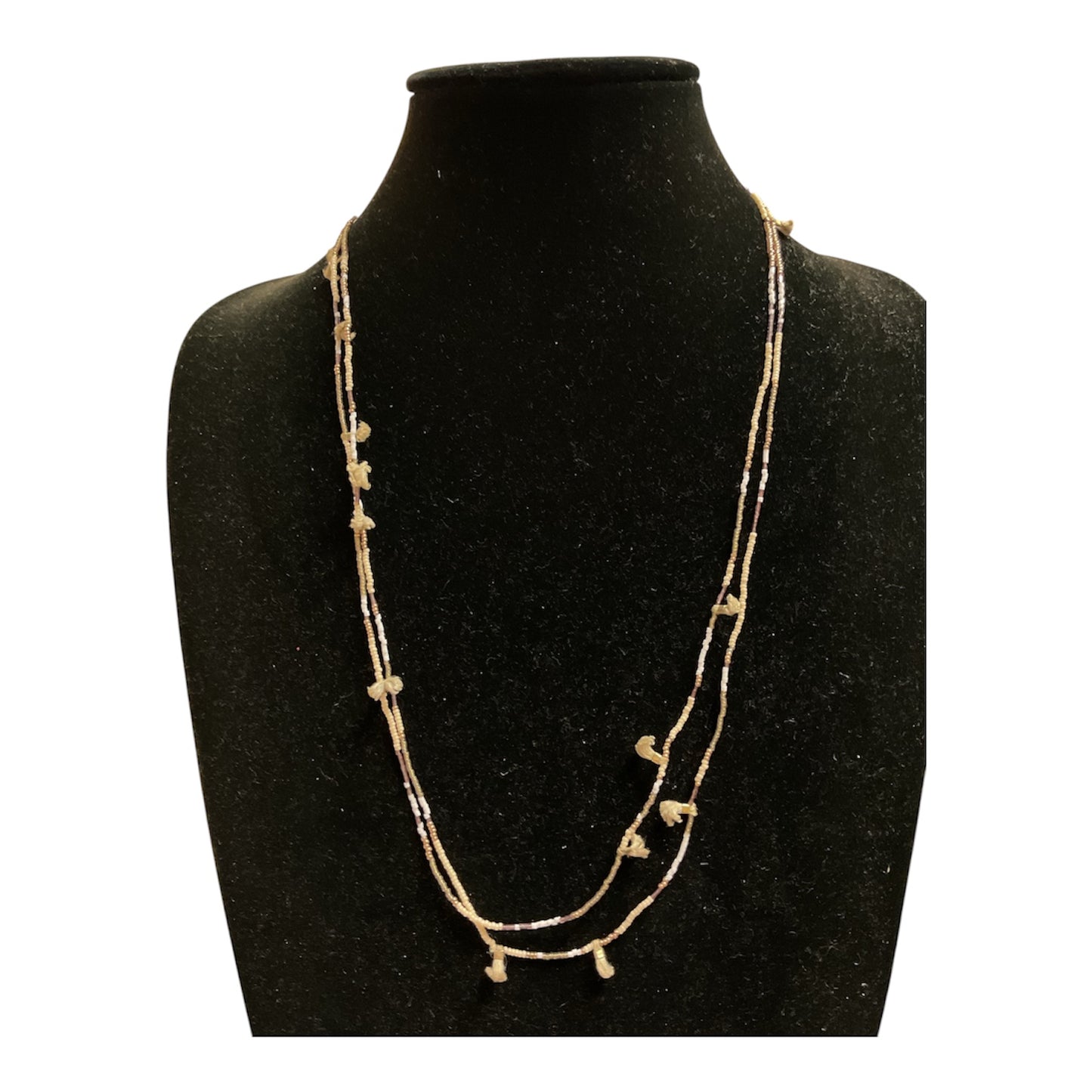 Necklace Other By Cmc In Tan & White
