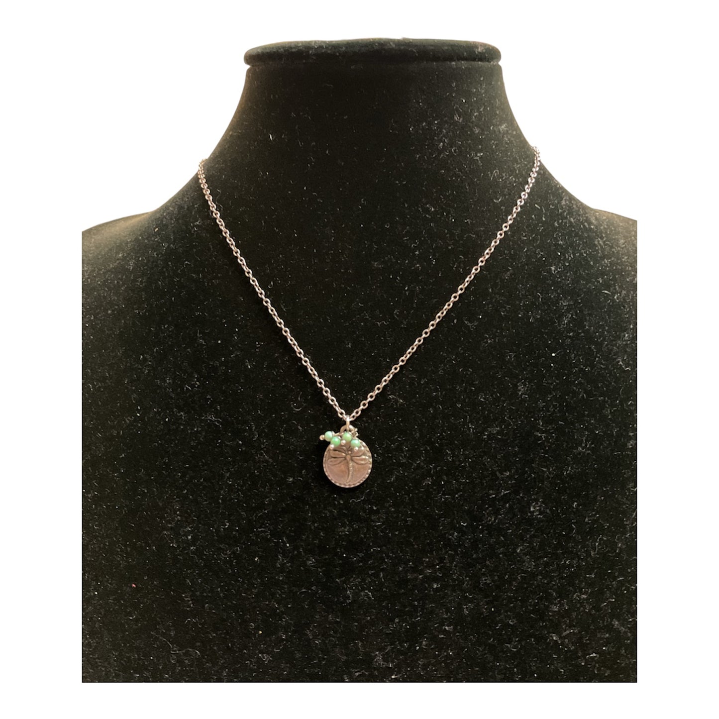 Necklace Pendant By Clothes Mentor In Green & Silver