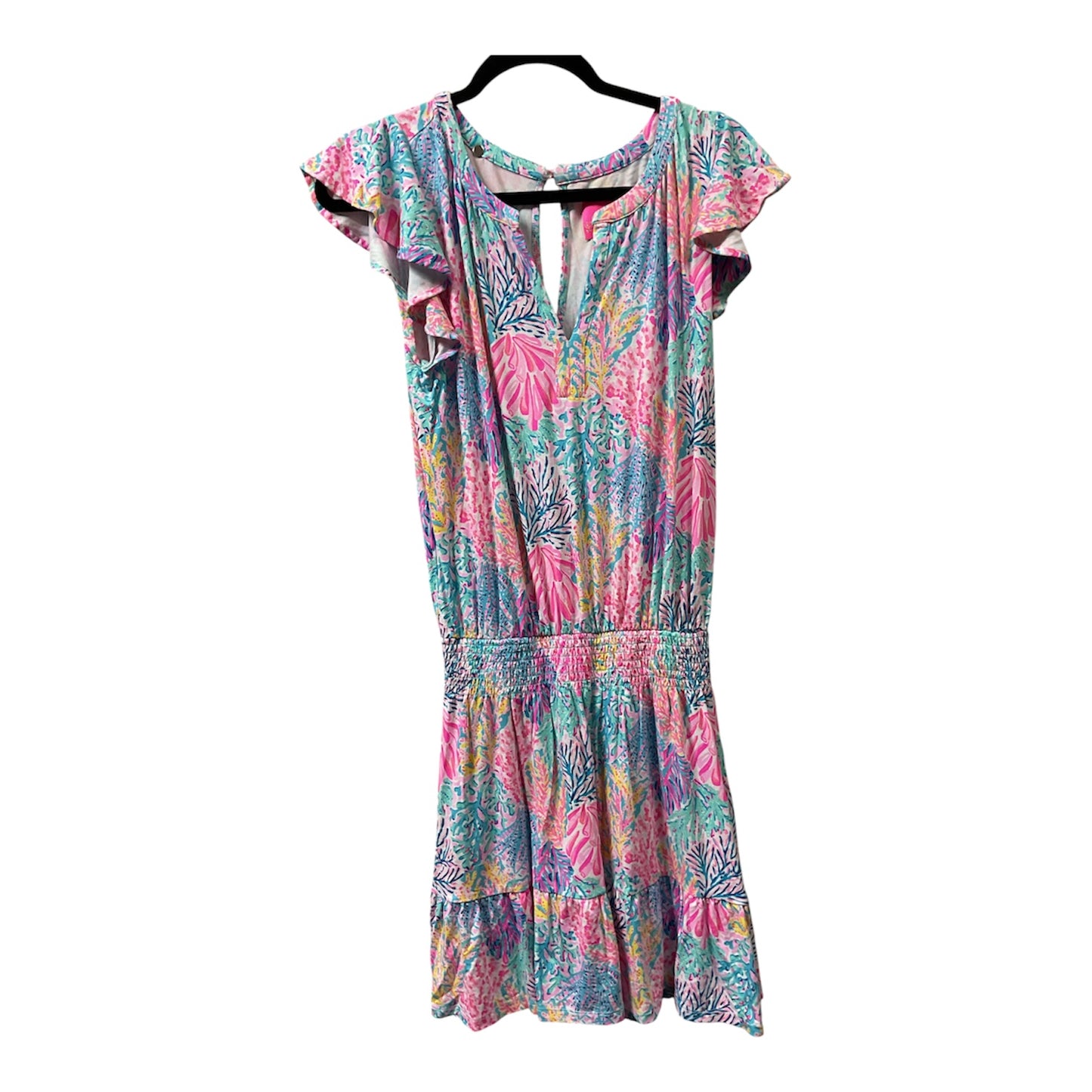 Romper Designer By Lilly Pulitzer In Pink & Purple, Size:M