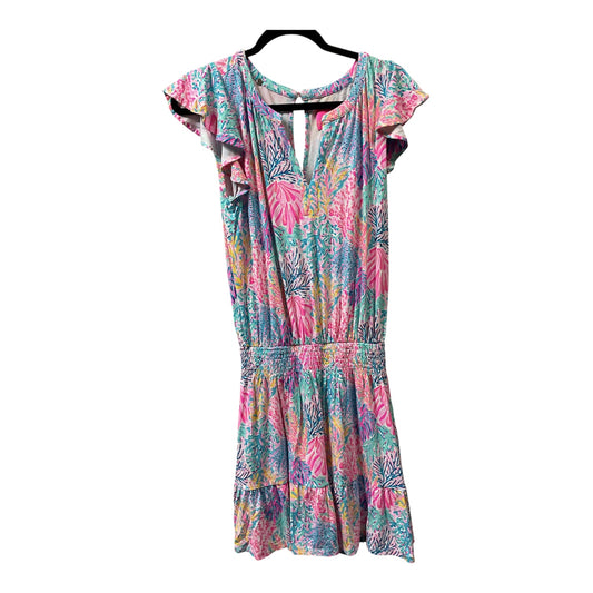 Romper Designer By Lilly Pulitzer In Pink & Purple, Size:M