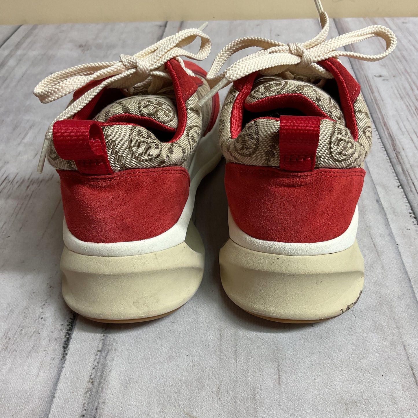 Shoes Designer By Tory Burch In Cream & Tan, Size:7.5