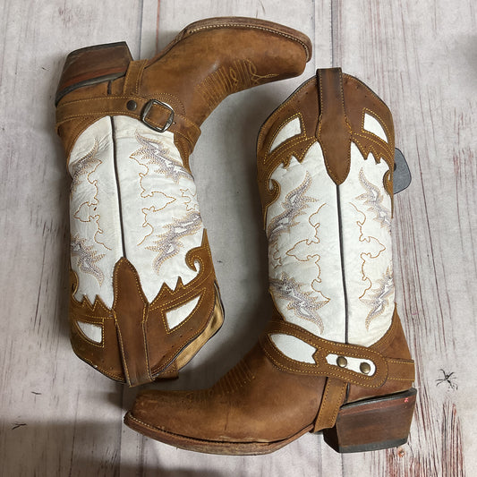 Boots Western By Cmc In Brown & White, Size:8.5