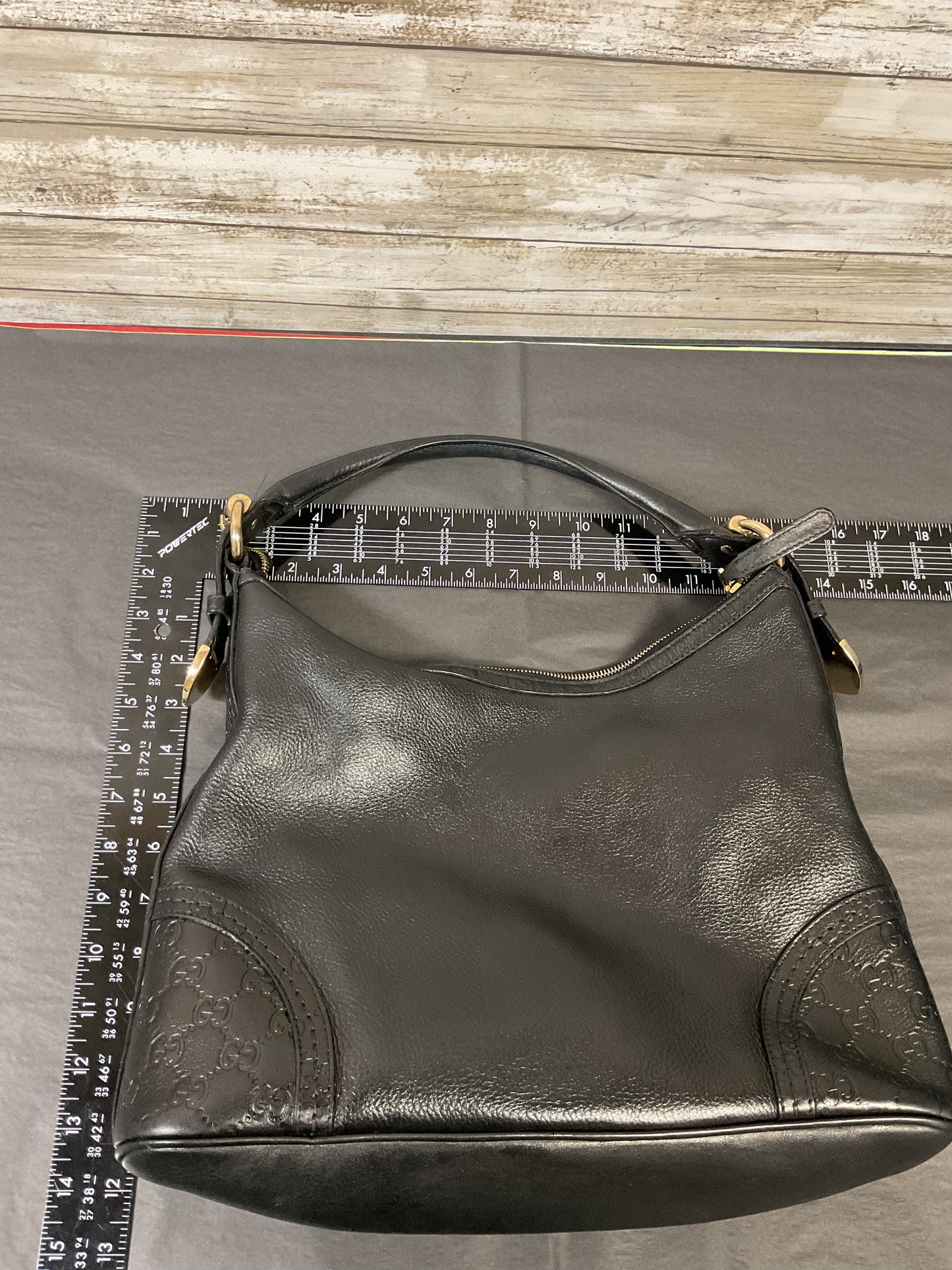 Handbag Luxury Designer By Gucci In Black, Size:Medium