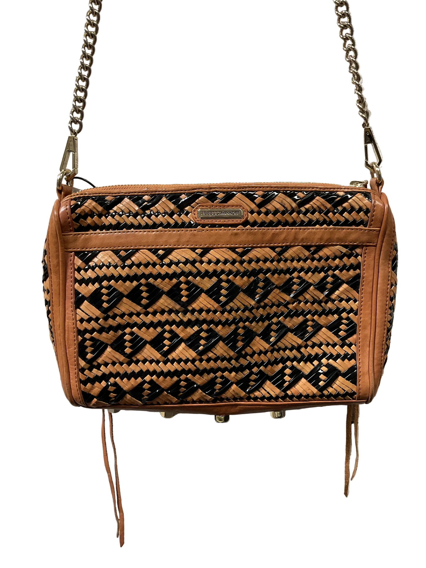 Crossbody Designer By Rebecca Minkoff In Black & Brown, Size:Medium